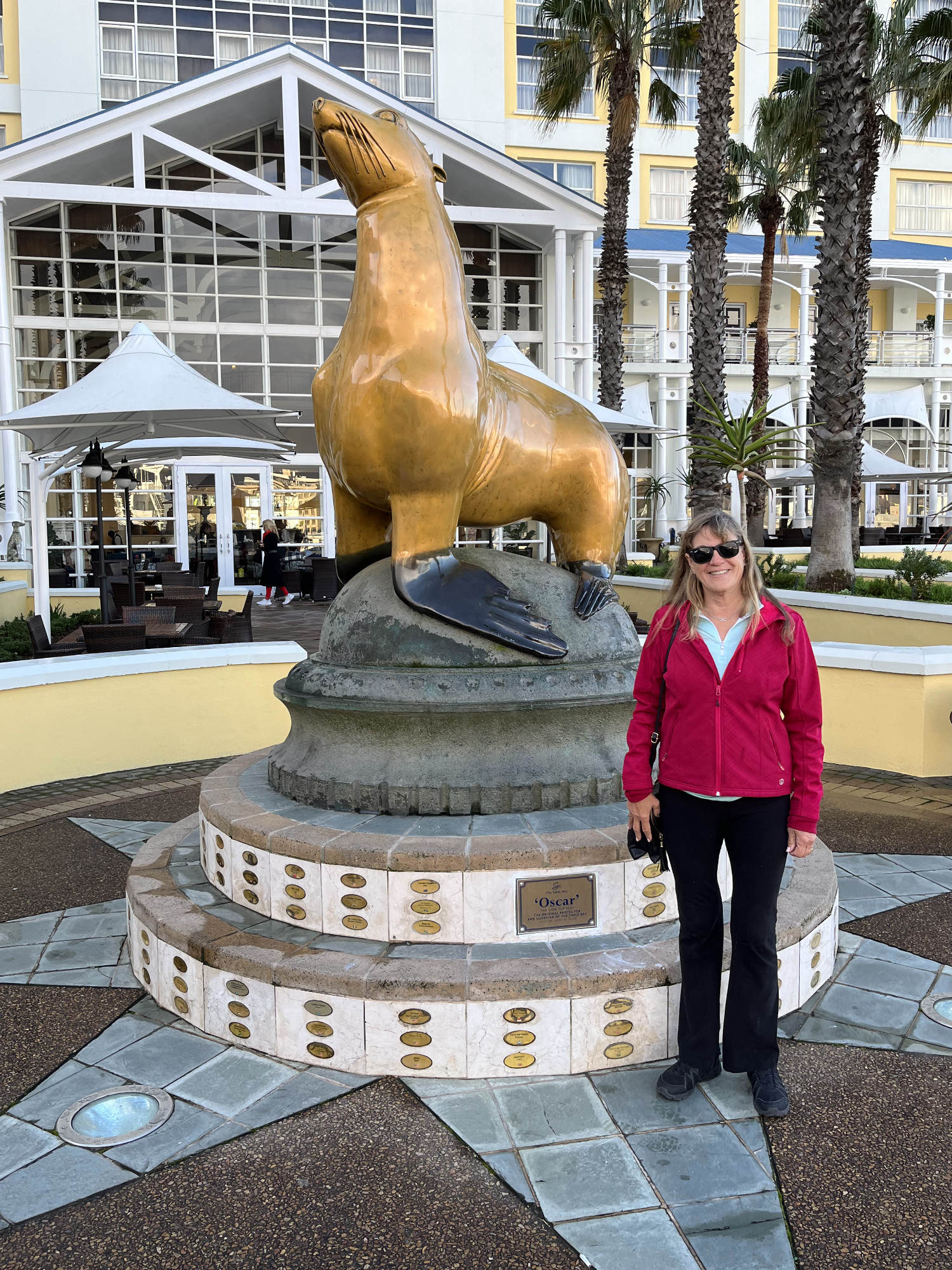 Kathy with Seal Sculpture