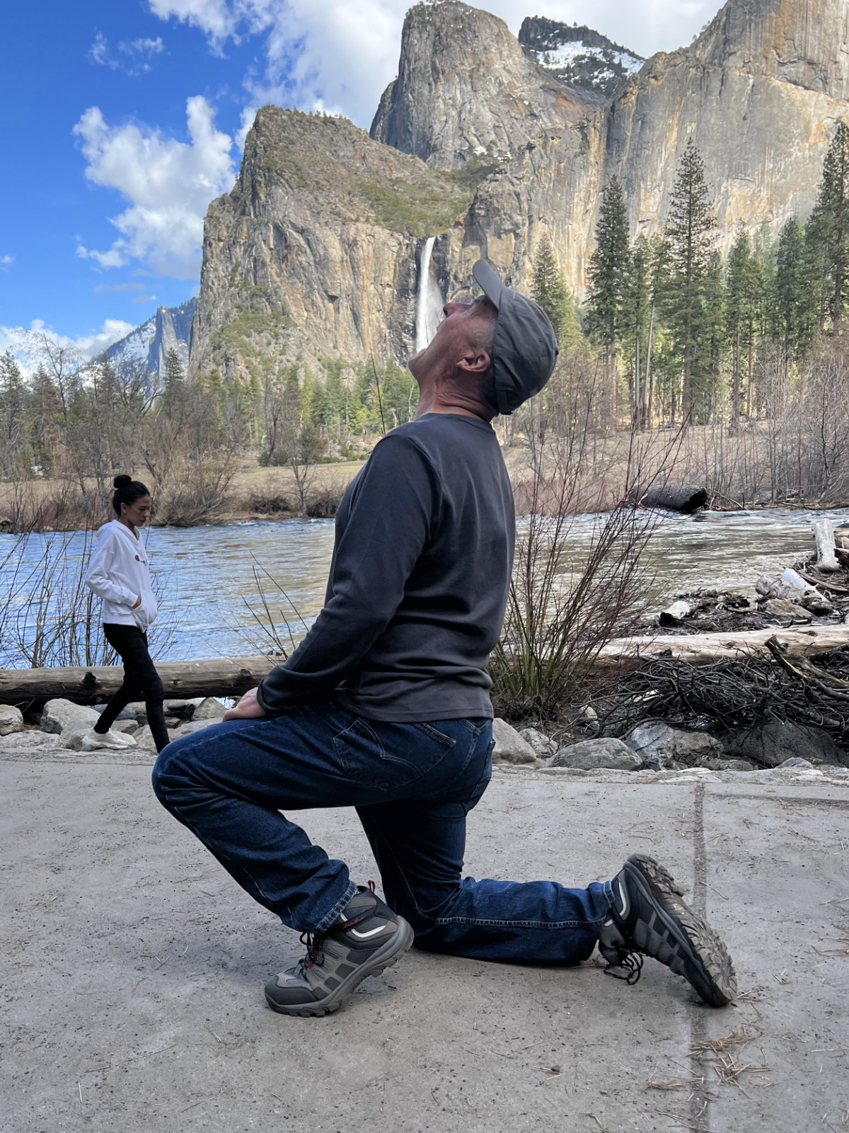 Mike drinking waterfall