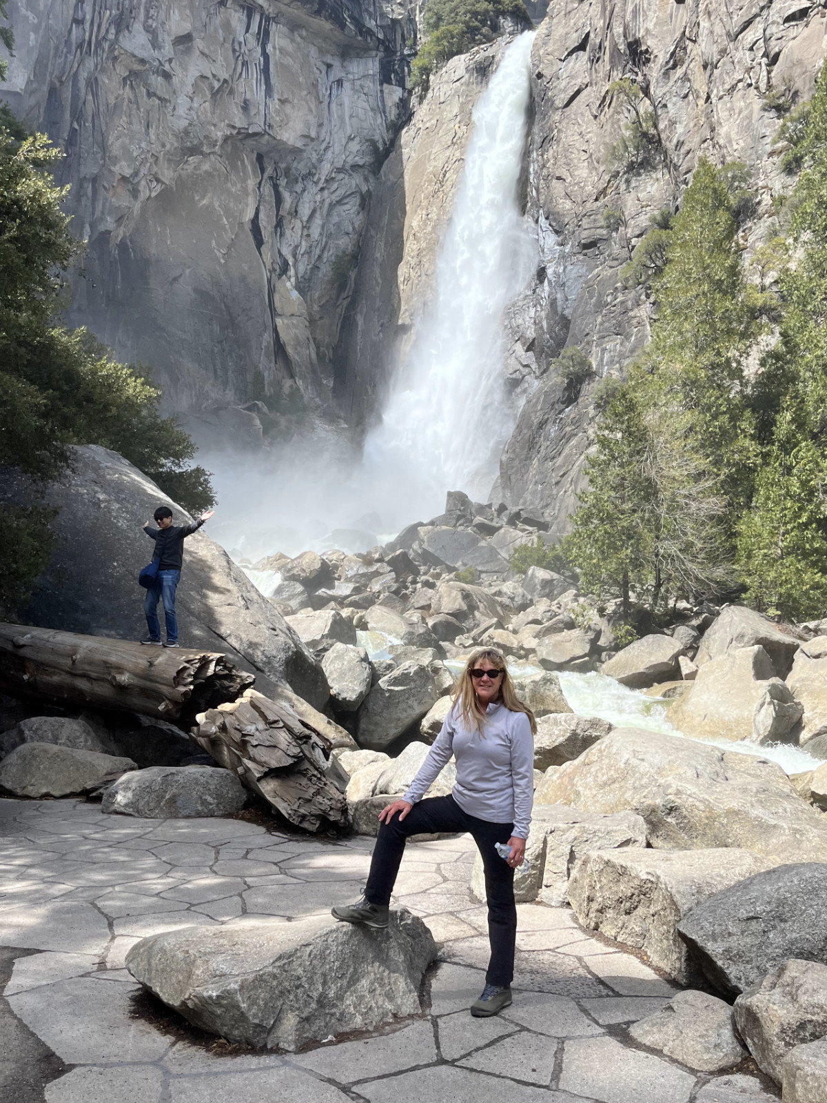 Kathy with Waterfall