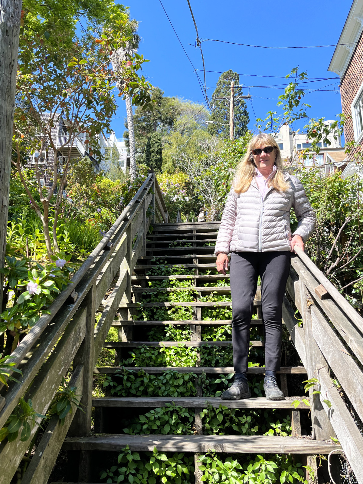 Kathy Walking down Steps