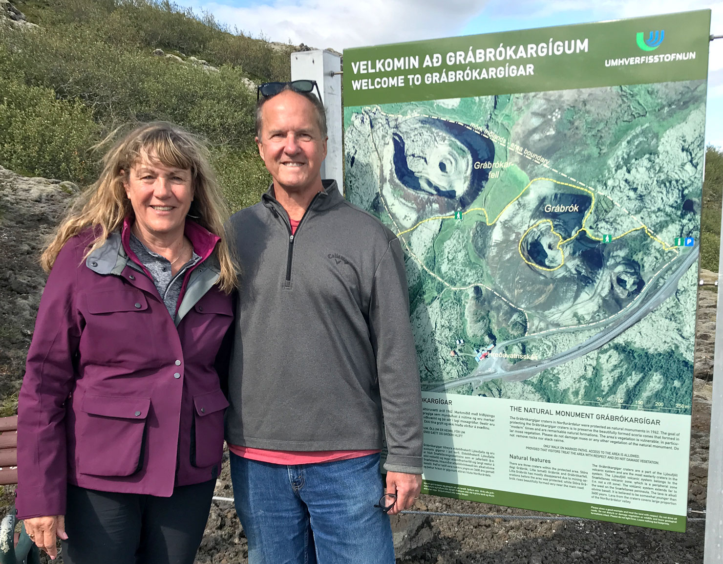 Mike and Kathy at Crater Sign